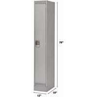 Lockers, 12" x 18" x 76", Steel, Grey, Knocked Down Absolute Business Supply