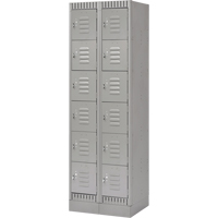 Casiers, 6 niveaux, Bloc de 2, 24" x 18" x 76", Acier, Gris, D&eacute;mont&eacute; Absolute Business Supply