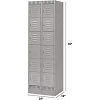 Casiers, 6 niveaux, Bloc de 2, 24" x 18" x 76", Acier, Gris, D&eacute;mont&eacute; Absolute Business Supply