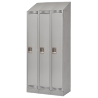 Lockers, Bank of 3, 36" x 18" x 86", Steel, Grey, Knocked Down Absolute Business Supply