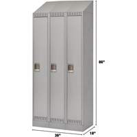 Lockers, Bank of 3, 36" x 18" x 86", Steel, Grey, Knocked Down Absolute Business Supply
