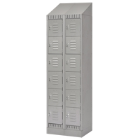 Casiers, 6 niveaux, Bloc de 2, 24" x 18" x 86", Acier, Gris, D&eacute;mont&eacute; Absolute Business Supply