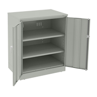 Deluxe Counter High Cabinet, Steel, 2 Shelves, 42" H x 36" W x 24" D, Light Grey Absolute Business Supply