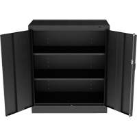 Armoire standard &agrave; hauteur de comptoir, Acier, 2 Tablettes, 42" h x 36" la x 18" P, Noir Absolute Business Supply