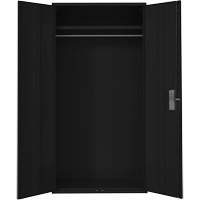 Wardrobe Storage Cabinet, Steel, 36" W x 18" D x 72" H, Black Absolute Business Supply