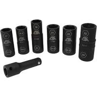 Half Metric Flip Socket Set, 7 Pcs, Impact, 1/2" Drive Size, Deep Absolute Business Supply