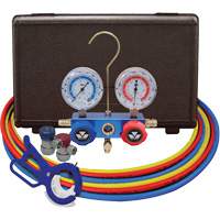 Jeu de manom&egrave;tres collecteurs pour automobile avec coupleurs manuels et robinet perce-canette lat&eacute;rale 3 en 1 Absolute Business Supply