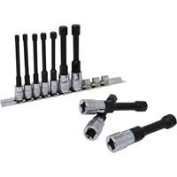 Metric Hex Socket Bit Set with Reduced Shank, 10 Pieces, 1/4"/3/8" Drive Size Absolute Business Supply