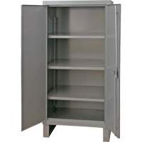 Armoire tr&egrave;s robuste, Acier, 3 Tablettes, 66" h x 36" la x 24" P, Gris Absolute Business Supply