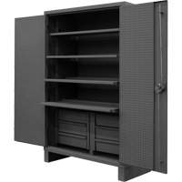 Armoire tr&egrave;s robuste avec tablettes coulissantes, Acier, 4 Tablettes, 78" h x 48" la x 24" P, Gris Absolute Business Supply
