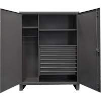 Extra Heavy-Duty Wardrobe Cabinet, Steel, 48" W x 24" D x 78" H, Grey Absolute Business Supply