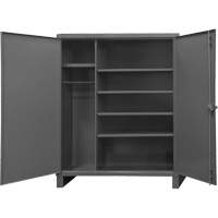 Extra Heavy-Duty Wardrobe Cabinet, Steel, 60" W x 24" D x 78" H, Grey Absolute Business Supply