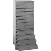Armoire de rangement modulaire avec tiroirs, Acier, 12 tiroirs, 20-3/8" x 16" x 60-1/8", Gris Absolute Business Supply