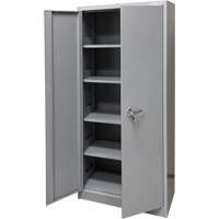 Storage Cabinet, Steel, 4 Shelves, 66" H x 30" W x 15" D, Grey Absolute Business Supply