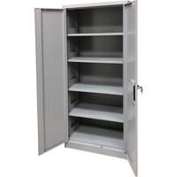 Storage Cabinet, Steel, 4 Shelves, 66" H x 30" W x 15" D, Grey Absolute Business Supply