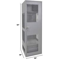 Gear Locker with Door, Steel, 24" W x 18" D x 72" H, Grey Absolute Business Supply