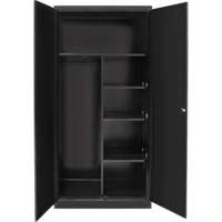 Combination Storage Cabinet, 36" W x 18" D x 72" H, Black Absolute Business Supply