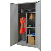 Combination Storage Cabinet, 36" W x 18" D x 72" H, Grey Absolute Business Supply
