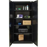Hi-Boy Storage Cabinet, Steel, 4 Shelves, 72" H x 36" W x 18" D, Black Absolute Business Supply
