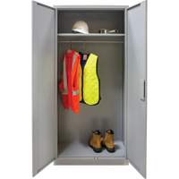 Wardrobe Storage Cabinet, Steel, 36" W x 18" D x 72" H, Grey Absolute Business Supply