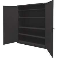 Armoire d'entreposage, Acier, 4 Tablettes, 78" h x 48" la x 24" P, Noir Absolute Business Supply