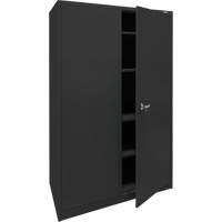 Armoire d'entreposage, Acier, 4 Tablettes, 78" h x 48" la x 24" P, Noir Absolute Business Supply
