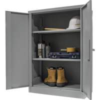 Counter-High Storage Cabinet, Steel, 2 Shelves, 42" H x 30" W x 15" D, Grey Absolute Business Supply