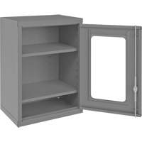 Armoire de rangement murale avec portes transparentes, 26-15/16" h x 18-1/8" la x 13-11/16" p, 2 tablettes, Acier, Gris Absolute Business Supply