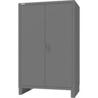 Armoire avec portes encastr&eacute;es en panneau perfor&eacute;, Acier, 4 Tablettes, 78" h x 48" la x 30" P, Gris Absolute Business Supply