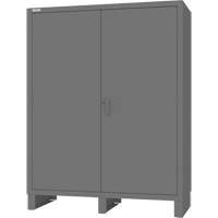 Wardrobe Cabinet with Standard Recessed Doors, Steel, 60" W x 24" D x 78" H, Grey Absolute Business Supply