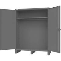 Armoire avec barre de suspension et portes encastr&eacute;es standards, Acier, 78" h x 60" la x 24" P, Gris Absolute Business Supply