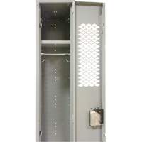 Vented Lockers, Bank of 3, 36" x 18" x 88", Steel, Grey, Knocked Down, Perforated Absolute Business Supply