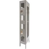Casiers ventil&eacute;s, 2 niveaux, 12" x 18" x 78", Acier, Gris, D&eacute;mont&eacute;, Perfor&eacute; Absolute Business Supply