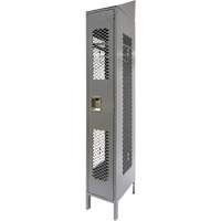 Vented Lockers, 12" x 18" x 88", Steel, Grey, Knocked Down, Perforated Absolute Business Supply