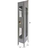 Vented Lockers, 12" x 18" x 88", Steel, Grey, Knocked Down, Perforated Absolute Business Supply