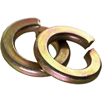 Split Lock Washer, 1/4", Yellow Zinc Absolute Business Supply