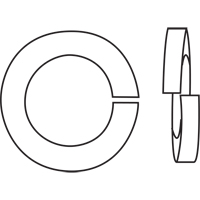 Split Lock Washer, 1/4", Yellow Zinc Absolute Business Supply