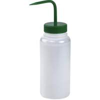 Wide-Mouth Polyethylene Wash Bottle with Green Polypropylene Cap Absolute Business Supply