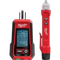 D&eacute;tecteur de tension avec DEL et testeur de prise DDFT, 50 V - 1000 V, Alerte Affichage & son Absolute Business Supply