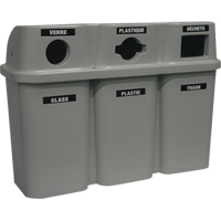 Recycling Containers Bullseye, Curbside, Plastic, 3 x 22 US Gal. Absolute Business Supply