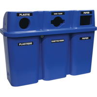 Recycling Containers Bullseye, Curbside, Plastic, 3 x 22 US Gal. Absolute Business Supply