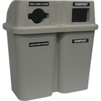 Recycling Containers Bullseye, Curbside, Plastic, 2 x 22 US gal. Absolute Business Supply