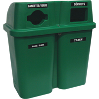 Recycling Containers Bullseye, Curbside, Plastic, 2 x 22 US gal. Absolute Business Supply