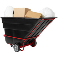 Tilt Truck, Black Recycled Plastic, 1/2 cu.yd., 1400 lbs. Load Capacity Absolute Business Supply