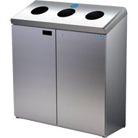 Floor Standing Recycling Station, Bulk, Stainless Steel, 42 gal. Absolute Business Supply