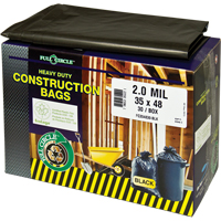 Contractor Liners, Strong, 30" W x 48" L, 2 mils, Black, 121.13 L (32 Gal.) Capacity Absolute Business Supply
