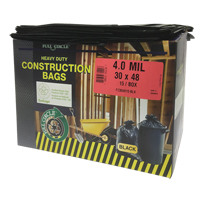Contractor Liners, Strong, 30" W x 48" L, 4 mils, Black, 124.91 L (33 Gal.) Capacity Absolute Business Supply
