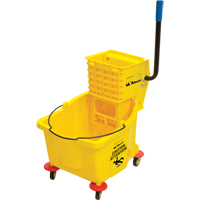 Seau et essoreuse pour vadrouille, Pression lat&eacute;rale, 9,5 gal. US (38 pintes), Jaune Absolute Business Supply
