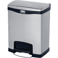 Slim Jim&reg; Waste Container, Stainless Steel, 8 US gal. Capacity Absolute Business Supply