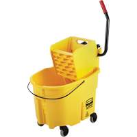 Ensemble de seau pour vadrouille et essoreuse WaveBrake, Pression lat&eacute;rale, 8,75 gal. US (35 pintes), Jaune Absolute Business Supply